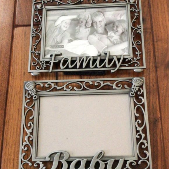 Lot of 2 4x6 "Family" and "Baby" Picture Frames - Picture 1 of 3